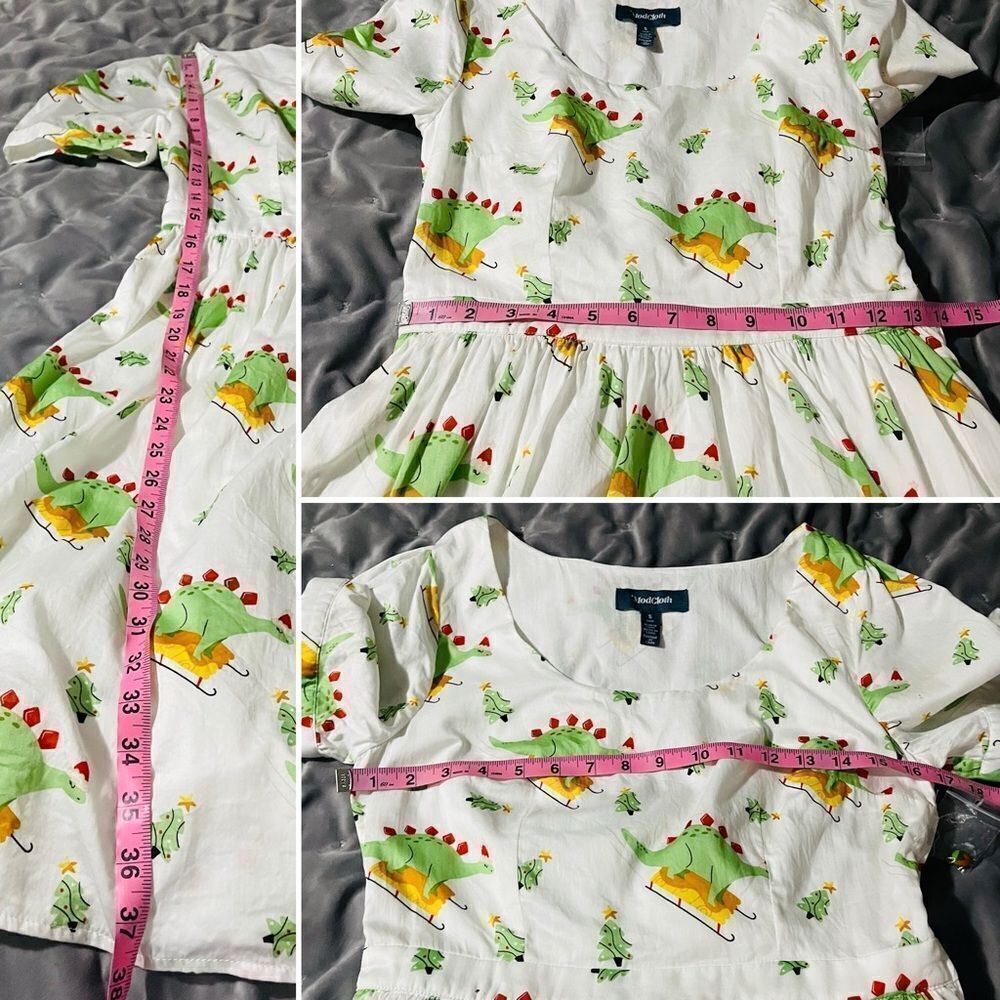 ModCloth White Midi Dress with Green and Yellow Floral Print - Picture 8 of 9